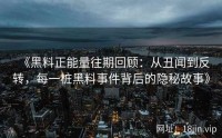 《黑料正能量往期回顾：从丑闻到反转，每一桩黑料事件背后的隐秘故事》