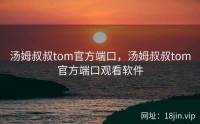 汤姆叔叔tom官方端口，汤姆叔叔tom官方端口观看软件