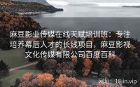 麻豆影业传媒在线天赋培训班：专注培养幕后人才的长线项目，麻豆影视文化传媒有限公司百度百科